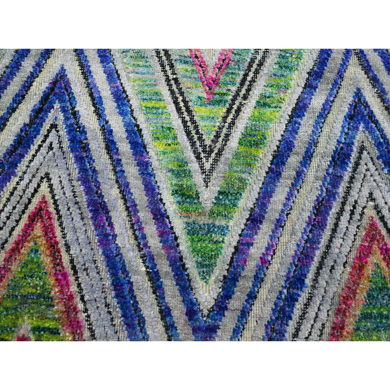 Pink 9'8" x 9'10" Modern and Contemporary Hand knotted Wool/Silk Rug - Sku: O075568