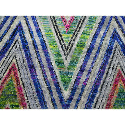 Modern and Contemporary Wool & Silk Hand Knotted Rug Pink 9.8x9.10 -O075568