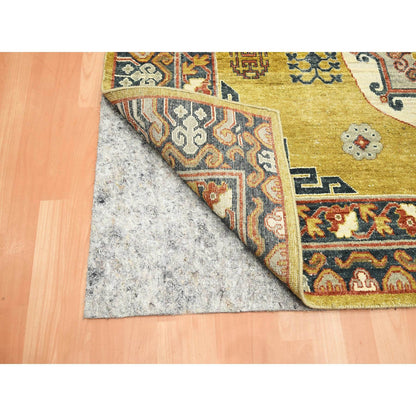 Khotan and Samarkand Wool Hand Knotted Rug Green 6.1x9.4 -O075572