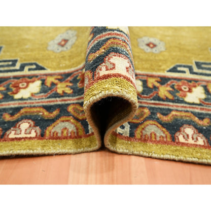 Khotan and Samarkand Wool Hand Knotted Rug Green 6.1x9.4 -O075572