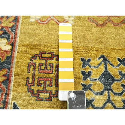 Khotan and Samarkand Wool Hand Knotted Rug Green 6.1x9.4 -O075572