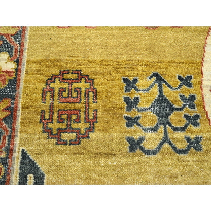 Khotan and Samarkand Wool Hand Knotted Rug Green 6.1x9.4 -O075572