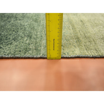 Modern and Contemporary Wool Hand Knotted Rug Green 2.0x3.0 -O075575