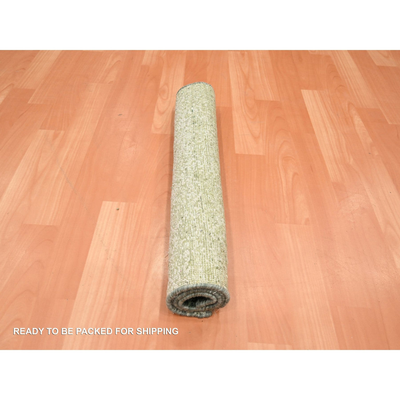 Green 2'0" x 3'0" Modern and Contemporary Hand knotted Wool Rug - Sku: O075575