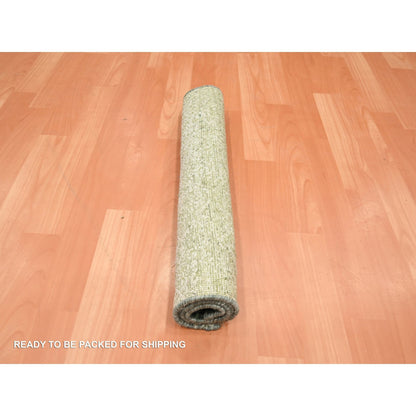 Modern and Contemporary Wool Hand Knotted Rug Green 2.0x3.0 -O075575