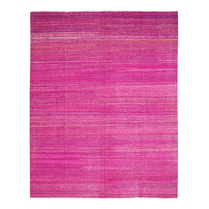 Flat Weave Sari Silk Hand Woven Rug Pink 9.1x11.7 -O075577