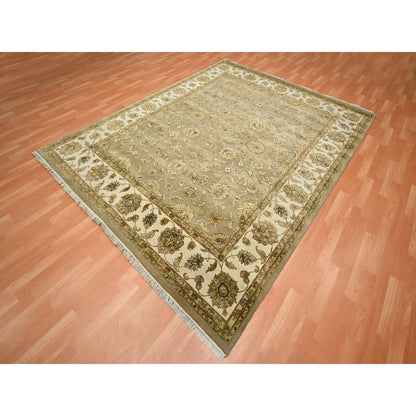 Rajasthan Wool & Silk Hand Knotted Rug Brown 7.10x9.10 -O075579