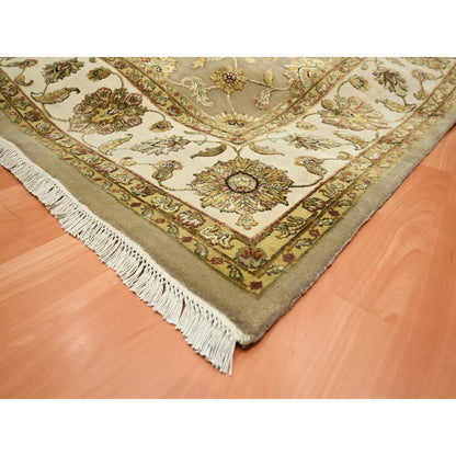 Rajasthan Wool & Silk Hand Knotted Rug Brown 7.10x9.10 -O075579