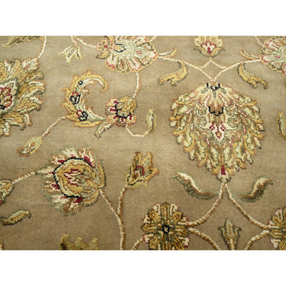 Rajasthan Wool & Silk Hand Knotted Rug Brown 7.10x9.10 -O075579