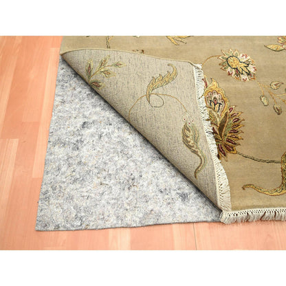 Rajasthan Wool & Silk Hand Knotted Rug Brown 8.0x9.11 -O075581