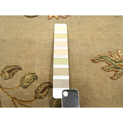 Rajasthan Wool & Silk Hand Knotted Rug Brown 8.0x9.11 -O075581
