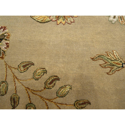 Rajasthan Wool & Silk Hand Knotted Rug Brown 8.0x9.11 -O075581