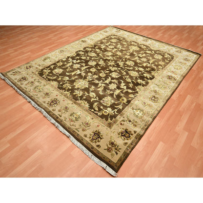 Rajasthan Wool & Silk Hand Knotted Rug Brown 7.10x9.11 -O075582