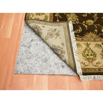 Rajasthan Wool & Silk Hand Knotted Rug Brown 7.10x9.11 -O075582