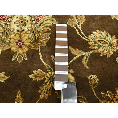 Rajasthan Wool & Silk Hand Knotted Rug Brown 7.10x9.11 -O075582