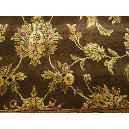 Rajasthan Wool & Silk Hand Knotted Rug Brown 7.10x9.11 -O075582