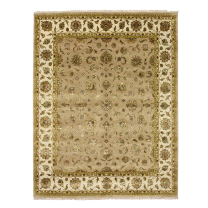 Rajasthan Wool & Silk Hand Knotted Rug Brown 7.8x9.10 -O075586