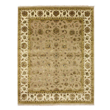 Rajasthan Wool & Silk Hand Knotted Rug Brown 7.8x9.10 -O075586