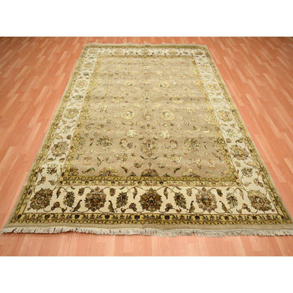 Rajasthan Wool & Silk Hand Knotted Rug Brown 7.8x9.10 -O075586