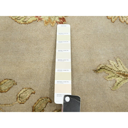 Rajasthan Wool & Silk Hand Knotted Rug Ivory 7.11x9.9 -O075588