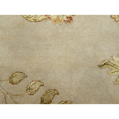 Rajasthan Wool & Silk Hand Knotted Rug Ivory 7.11x9.9 -O075588