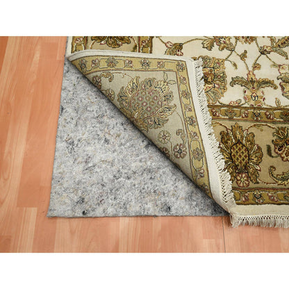 Rajasthan Wool & Silk Hand Knotted Rug Ivory 7.8x10.0 -O075589