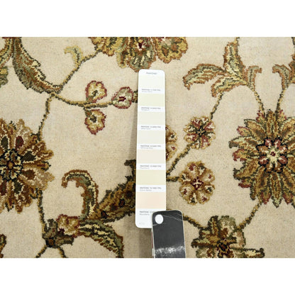 Rajasthan Wool & Silk Hand Knotted Rug Ivory 7.8x10.0 -O075589