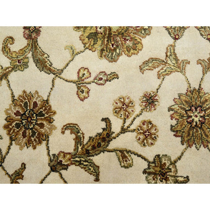 Rajasthan Wool & Silk Hand Knotted Rug Ivory 7.8x10.0 -O075589