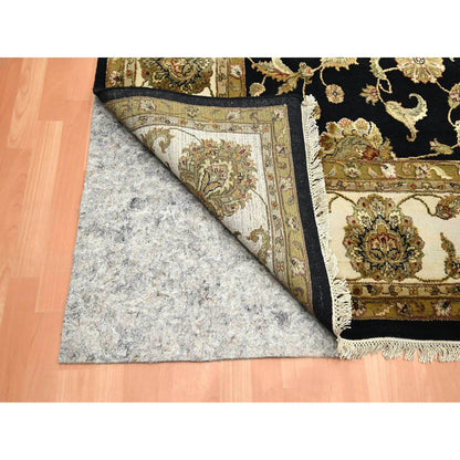 Rajasthan Wool & Silk Hand Knotted Rug Black 8.7x12.1 -O075591