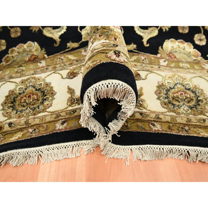Rajasthan Wool & Silk Hand Knotted Rug Black 8.7x12.1 -O075591