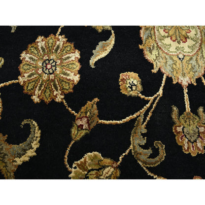 Rajasthan Wool & Silk Hand Knotted Rug Black 8.7x12.1 -O075591