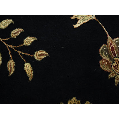 Rajasthan Wool & Silk Hand Knotted Rug Black 9.2x11.8 -O075593
