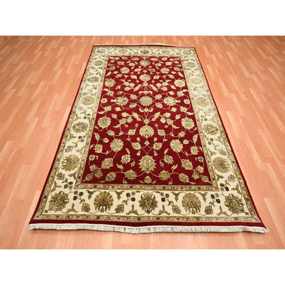 Rajasthan Wool & Silk Hand Knotted Rug Red 5.11x9.2 -O075599