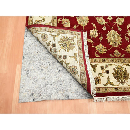 Rajasthan Wool & Silk Hand Knotted Rug Red 5.11x9.2 -O075599