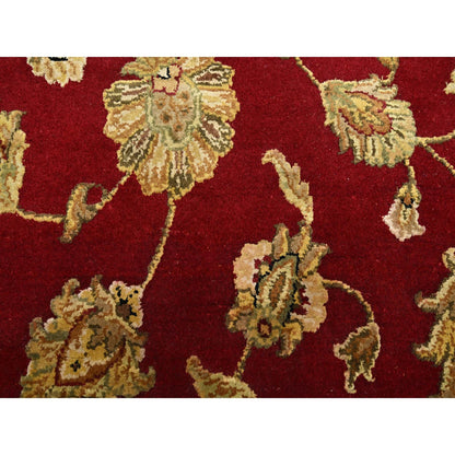 Rajasthan Wool & Silk Hand Knotted Rug Red 5.11x9.2 -O075599