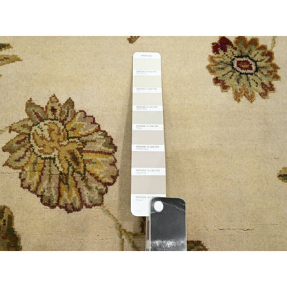 Rajasthan Wool & Silk Hand Knotted Rug Ivory 5.11x8.11 -O075600