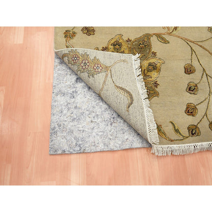 Rajasthan Wool & Silk Hand Knotted Rug Brown 6.0x8.10 -O075603