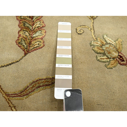 Rajasthan Wool & Silk Hand Knotted Rug Brown 6.0x8.10 -O075603