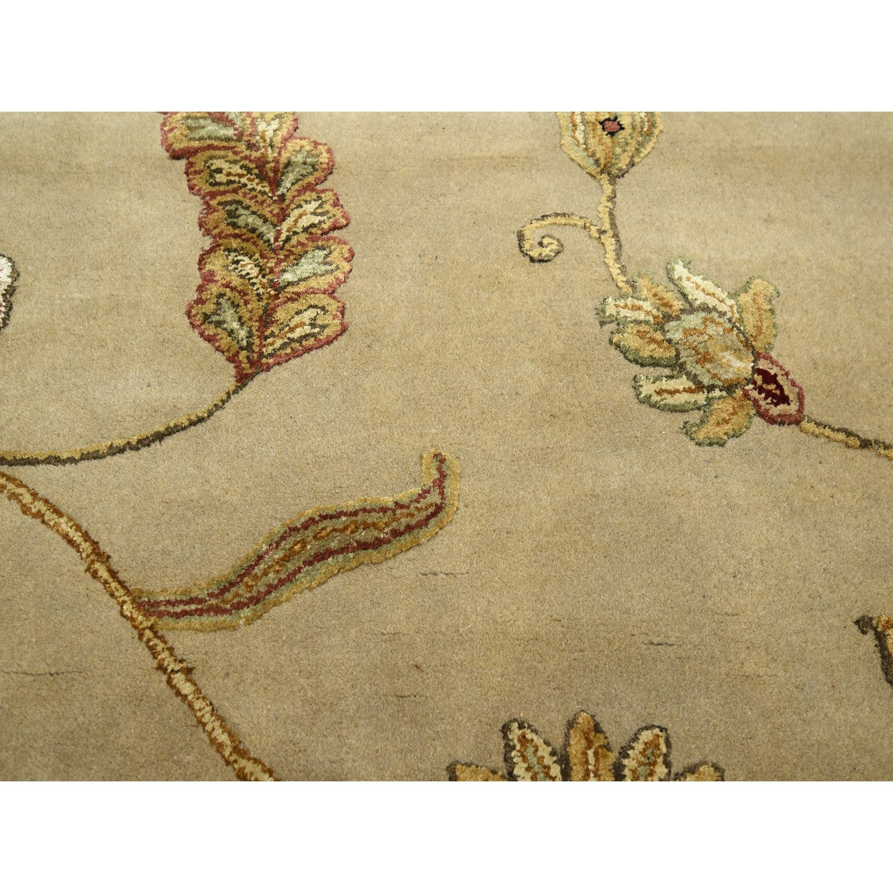 Brown 6'0" x 8'10" Rajasthan Hand knotted Wool/Silk Rug - Sku: O075603