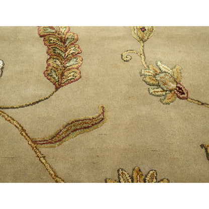 Rajasthan Wool & Silk Hand Knotted Rug Brown 6.0x8.10 -O075603