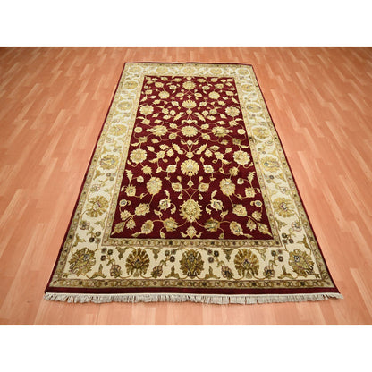 Rajasthan Wool & Silk Hand Knotted Rug Red 5.11x8.11 -O075604