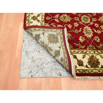 Rajasthan Wool & Silk Hand Knotted Rug Red 4.1x4.11 -O075606