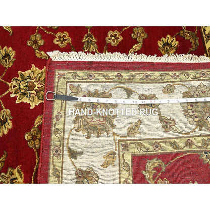 Rajasthan Wool & Silk Hand Knotted Rug Red 4.1x4.11 -O075606