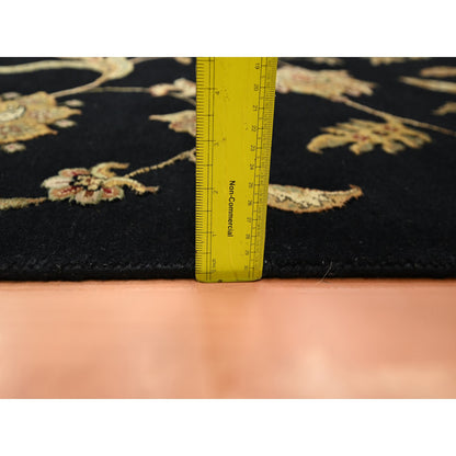 Rajasthan Wool & Silk Hand Knotted Rug Black 4.1x6.1 -O075608