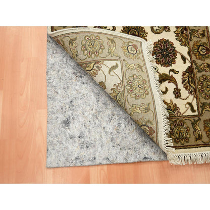Rajasthan Wool & Silk Hand Knotted Rug Ivory 2.6x8.0 -O075612