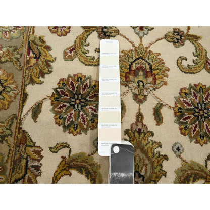 Rajasthan Wool & Silk Hand Knotted Rug Ivory 2.6x8.0 -O075612