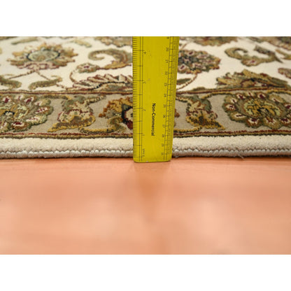 Rajasthan Wool & Silk Hand Knotted Rug Ivory 2.6x8.0 -O075612