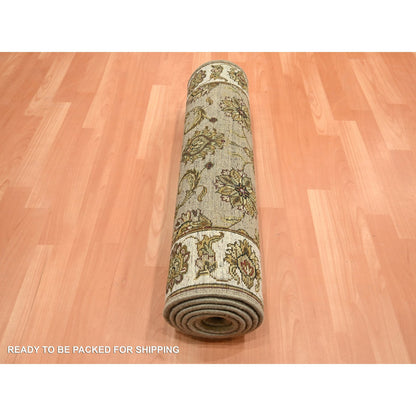 Rajasthan Wool & Silk Hand Knotted Rug Brown 2.7x8.1 -O075613