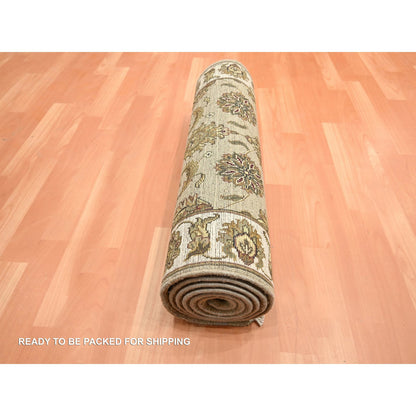 Rajasthan Wool & Silk Hand Knotted Rug Brown 2.6x7.11 -O075615