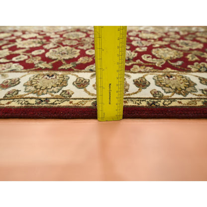 Rajasthan Wool & Silk Hand Knotted Rug Red 2.6x9.5 -O075616